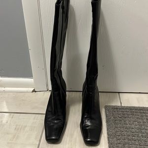 Nine West tall black leather boots
